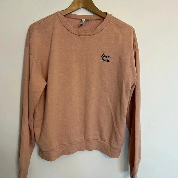 5/20$ Salmon Pink Divided sweater  size medium - Picture 2 of 6